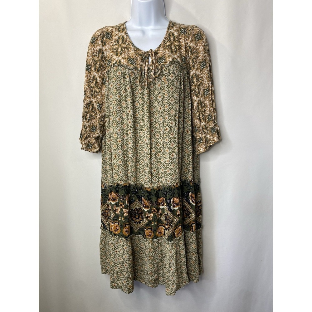 Easel Womens Cottagecore Dress Size Small Fall Oversized Prairie Autumn Bohemian